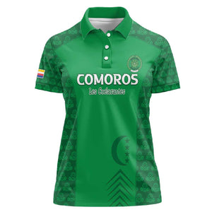 Custom Comoros Football Women Polo Shirt Go Champions Green Les Coelacantes - African Pride