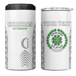 Custom Comoros Football 4 in 1 Can Cooler Tumbler Go Champions White Les Coelacantes - African Pride