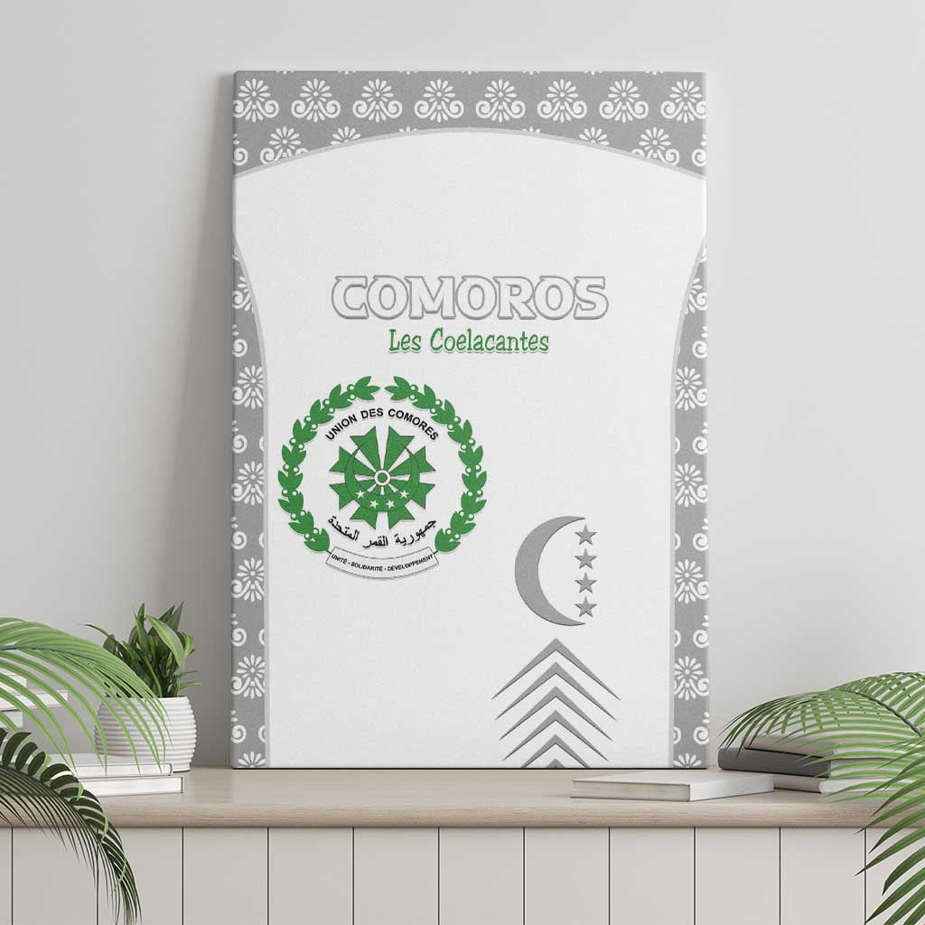 Comoros Football Canvas Wall Art Go Champions White Les Coelacantes - African Pride