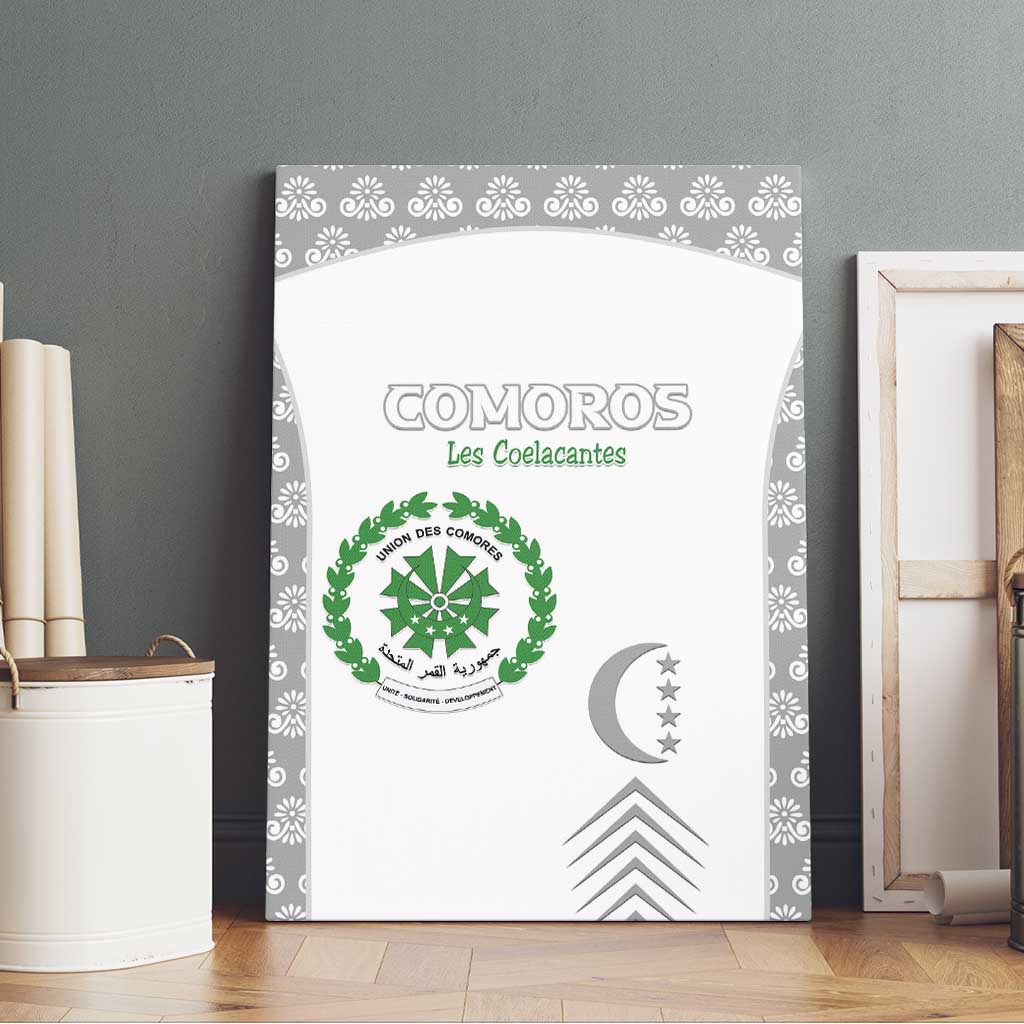 Comoros Football Canvas Wall Art Go Champions White Les Coelacantes - African Pride