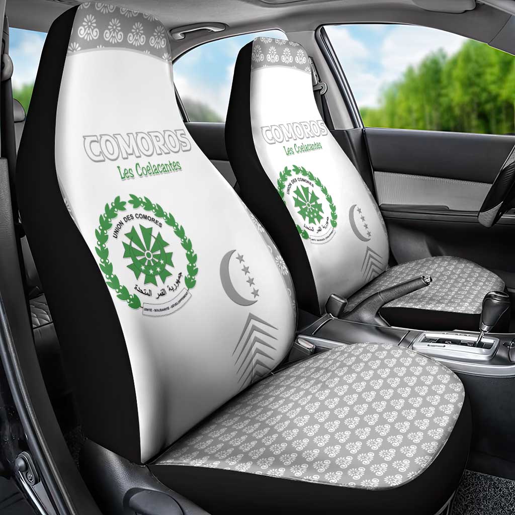 Comoros Football Car Seat Cover Go Champions White Les Coelacantes - African Pride