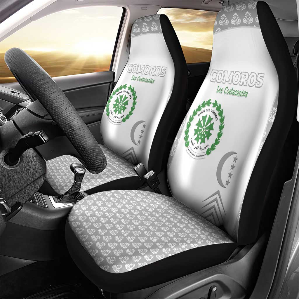Comoros Football Car Seat Cover Go Champions White Les Coelacantes - African Pride