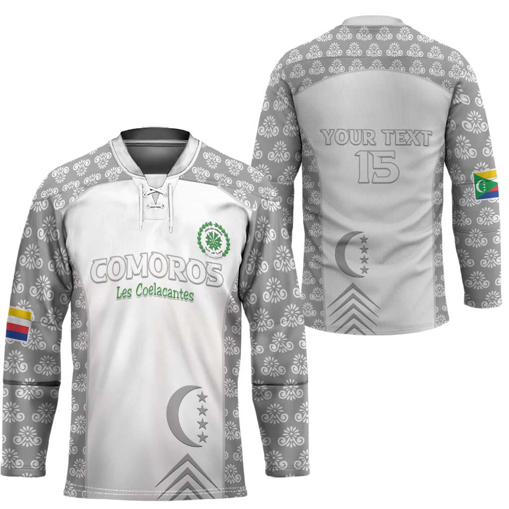 Custom Comoros Football Hockey Jersey Go Champions White Les Coelacantes - African Pride