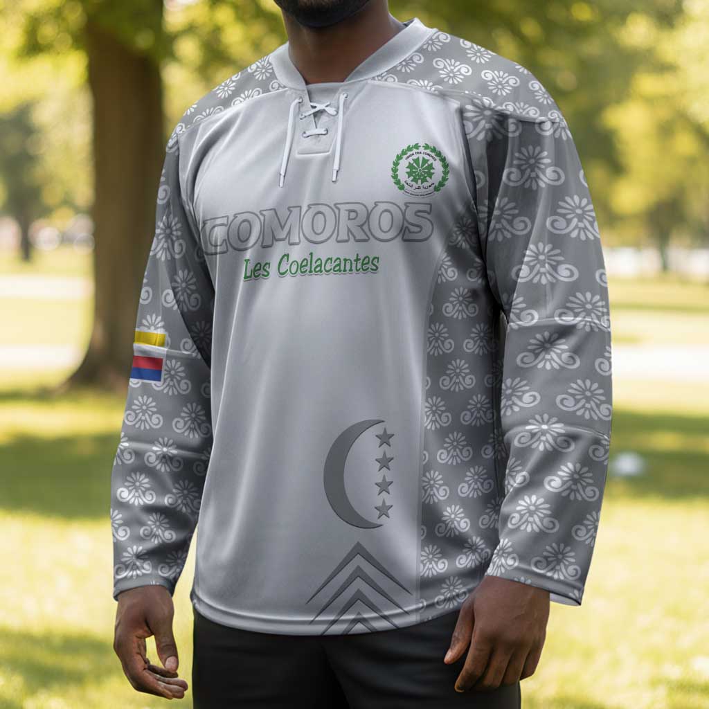 Custom Comoros Football Hockey Jersey Go Champions White Les Coelacantes - African Pride