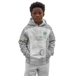 Custom Comoros Football Kid Hoodie Go Champions White Les Coelacantes - African Pride