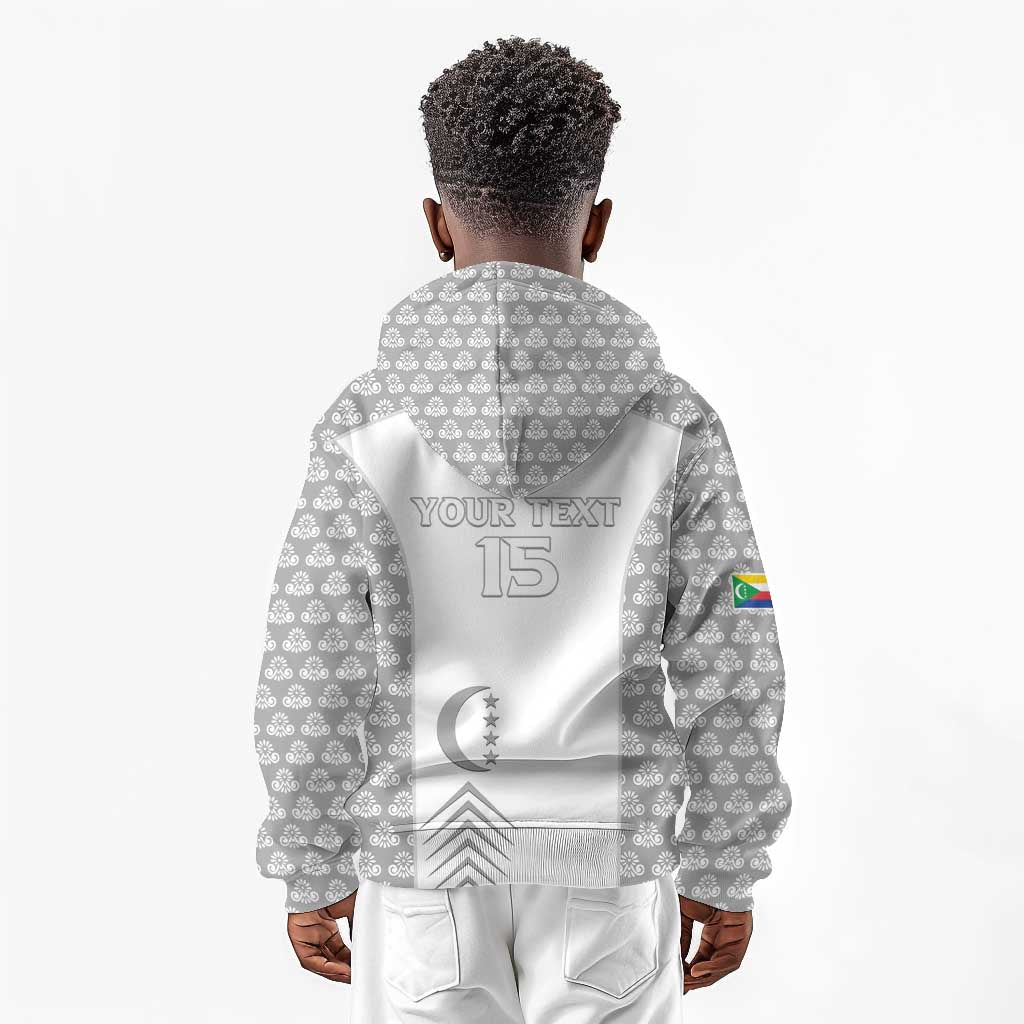 Custom Comoros Football Kid Hoodie Go Champions White Les Coelacantes - African Pride