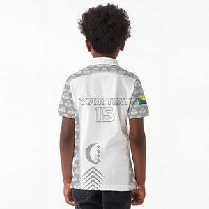 Custom Comoros Football Kid Polo Shirt Go Champions White Les Coelacantes LT15