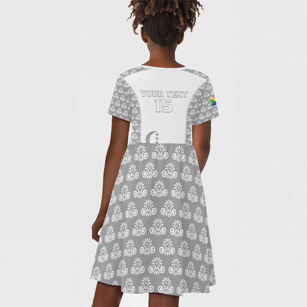 Custom Comoros Football Kid Short Sleeve Dress Go Champions White Les Coelacantes LT15