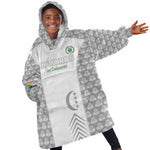 Custom Comoros Football Kid Wearable Blanket Hoodie Go Champions White Les Coelacantes - African Pride