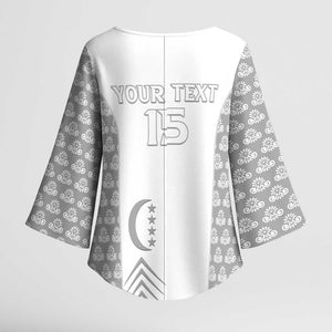 Custom Comoros Football Kimono Sleeve Blouse Go Champions White Les Coelacantes - African Pride