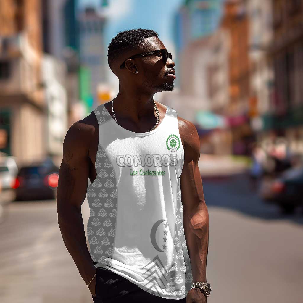 Custom Comoros Football Men Tank Top Go Champions White Les Coelacantes - African Pride