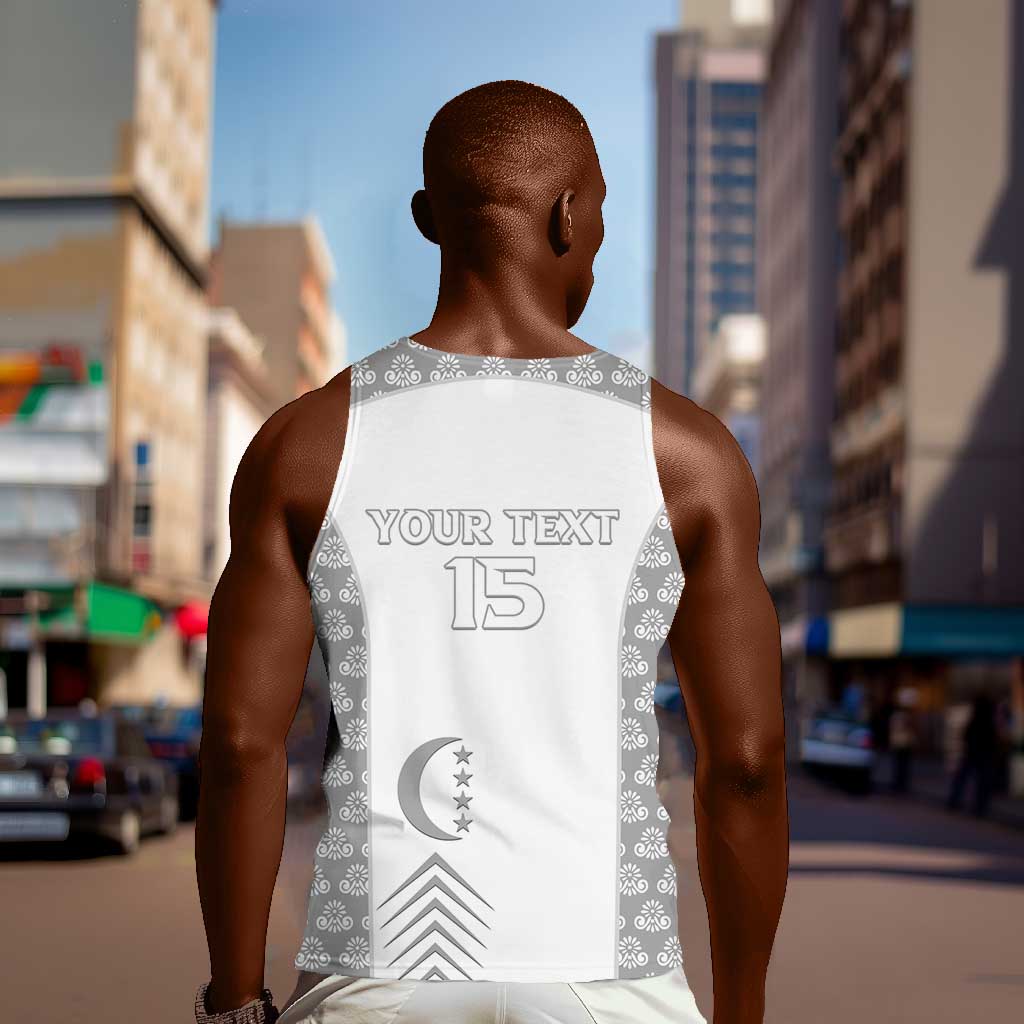 Custom Comoros Football Men Tank Top Go Champions White Les Coelacantes - African Pride