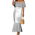 Custom Comoros Football Mermaid Dress Go Champions White Les Coelacantes - African Pride