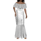 Custom Comoros Football Mermaid Dress Go Champions White Les Coelacantes - African Pride