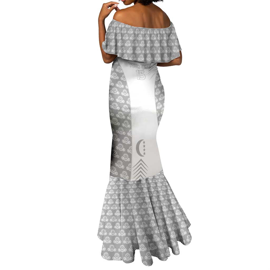 Custom Comoros Football Mermaid Dress Go Champions White Les Coelacantes - African Pride