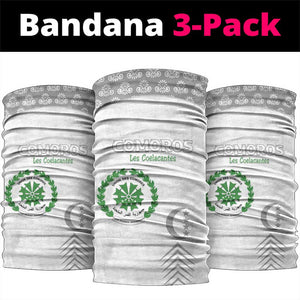 Comoros Football Neck Gaiter Go Champions White Les Coelacantes - African Pride