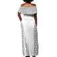 Custom Comoros Football Off Shoulder Maxi Dress Go Champions White Les Coelacantes - African Pride