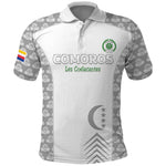 Custom Comoros Football Polo Shirt Go Champions White Les Coelacantes LT15