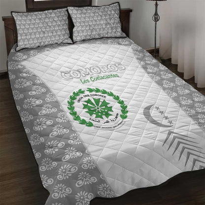 Comoros Football Quilt Bed Set Go Champions White Les Coelacantes - African Pride