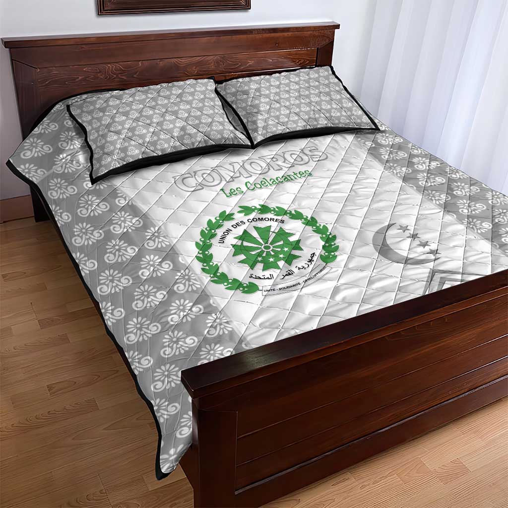Comoros Football Quilt Bed Set Go Champions White Les Coelacantes - African Pride