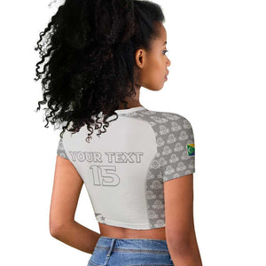 Custom Comoros Football Raglan Cropped T shirt Go Champions White Les Coelacantes LT15