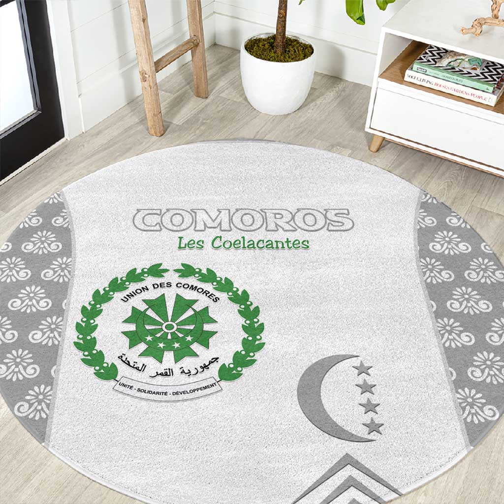 Comoros Football Round Carpet Go Champions White Les Coelacantes - African Pride