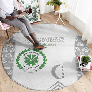 Comoros Football Round Carpet Go Champions White Les Coelacantes - African Pride