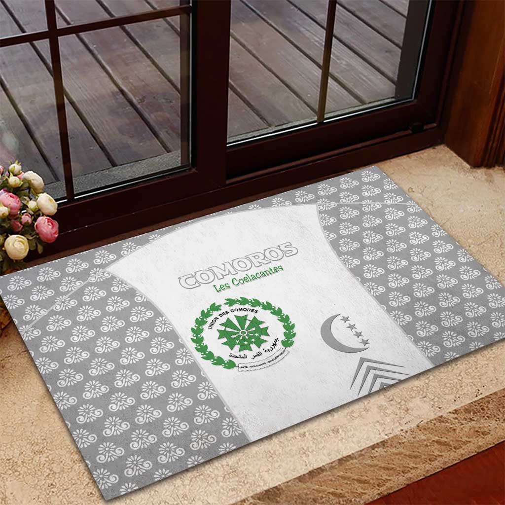 Comoros Football Rubber Doormat Go Champions White Les Coelacantes - African Pride
