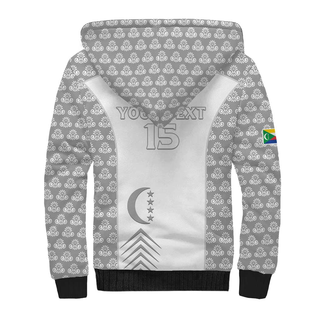 Custom Comoros Football Sherpa Hoodie Go Champions White Les Coelacantes - African Pride