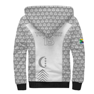 Custom Comoros Football Sherpa Hoodie Go Champions White Les Coelacantes - African Pride