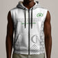 Custom Comoros Football Sleeveless Zip Hoodie Go Champions White Les Coelacantes - African Pride