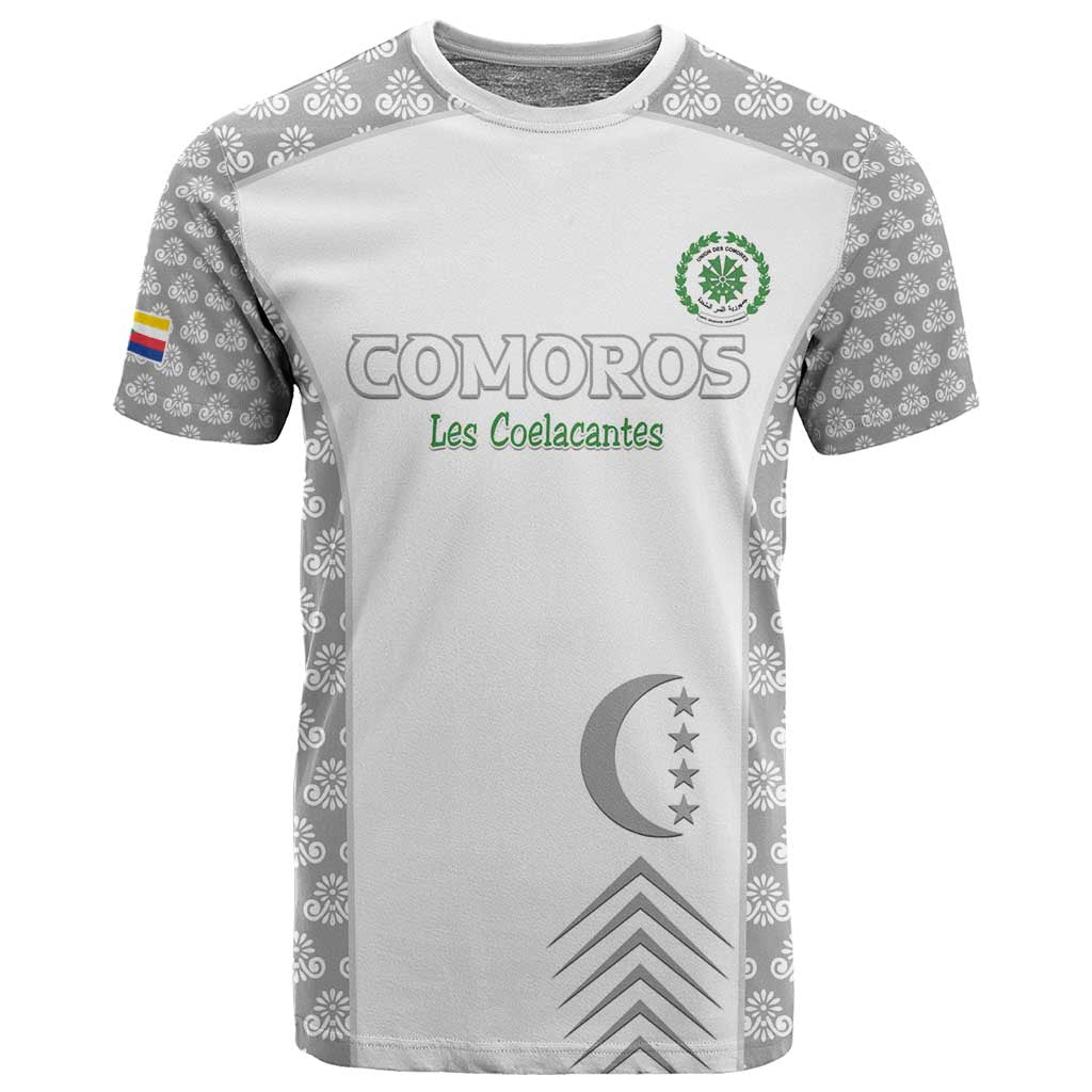 Custom Comoros Football T shirt Go Champions White Les Coelacantes - African Pride