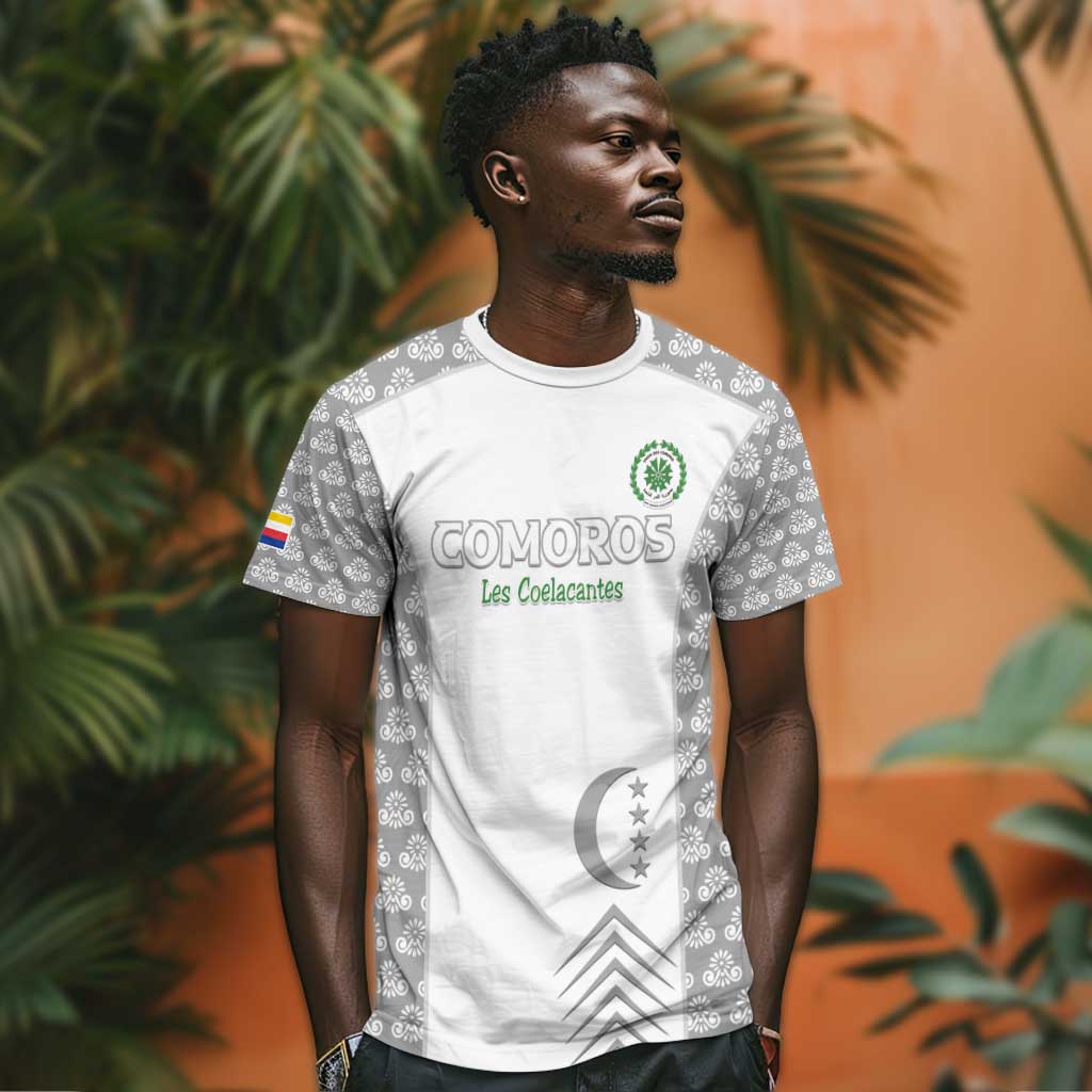 Custom Comoros Football T shirt Go Champions White Les Coelacantes - African Pride