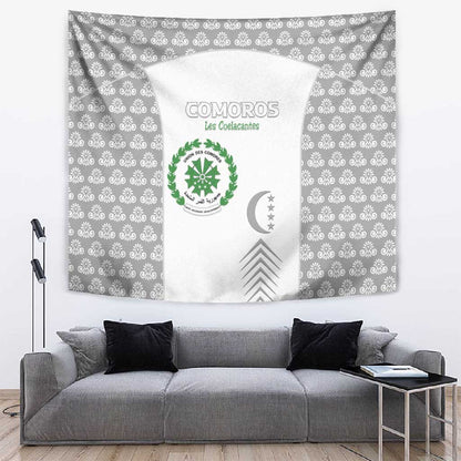 Comoros Football Tapestry Go Champions White Les Coelacantes - African Pride