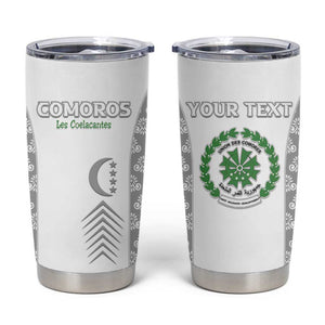 Custom Comoros Football Tumbler Cup Go Champions White Les Coelacantes - African Pride