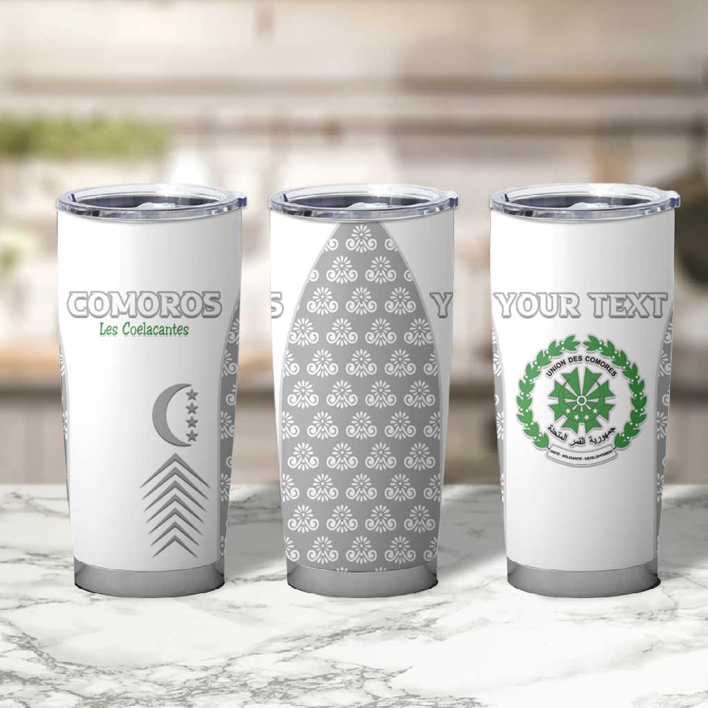 Custom Comoros Football Tumbler Cup Go Champions White Les Coelacantes - African Pride