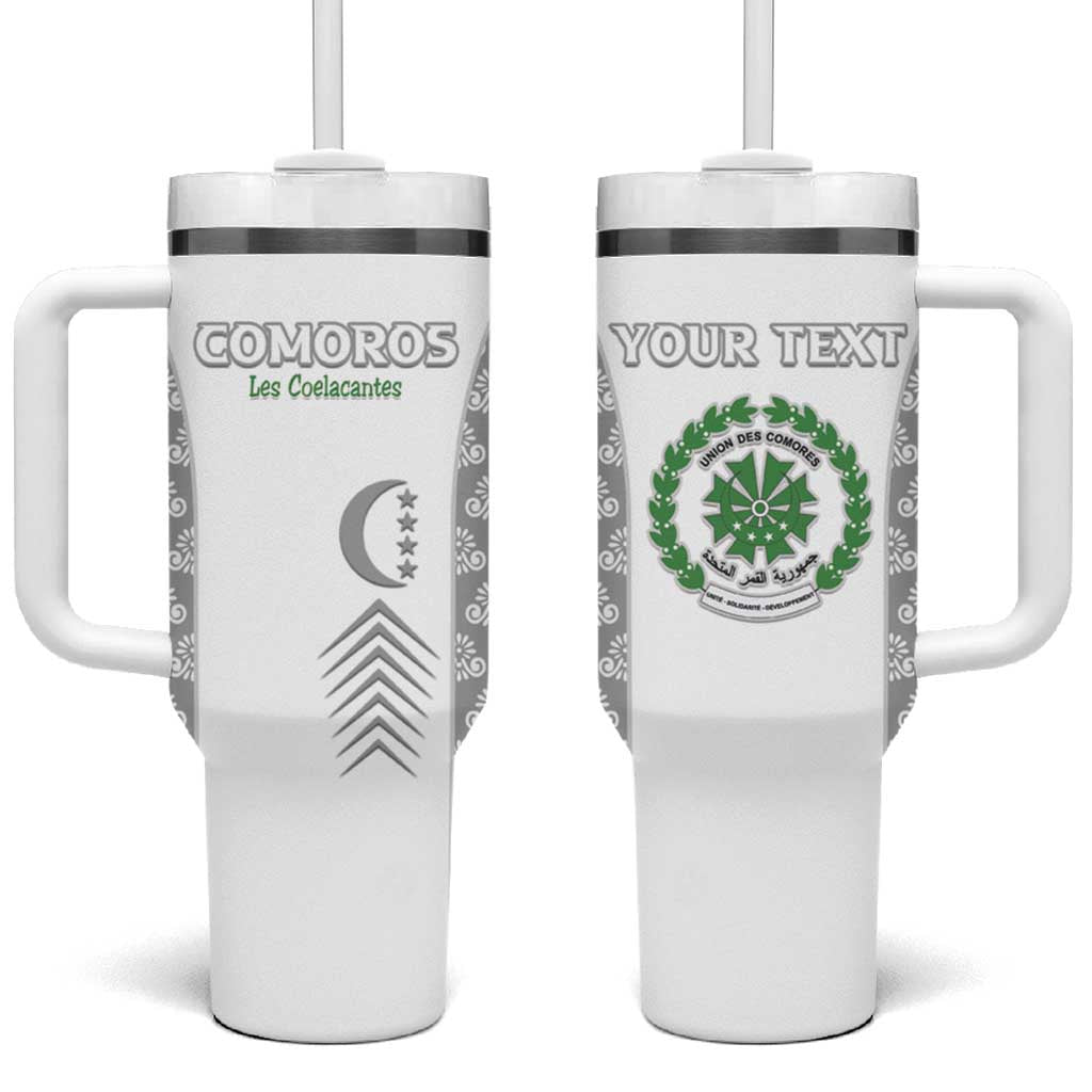 Custom Comoros Football Tumbler With Handle Go Champions White Les Coelacantes - African Pride