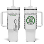 Custom Comoros Football Tumbler With Handle Go Champions White Les Coelacantes - African Pride