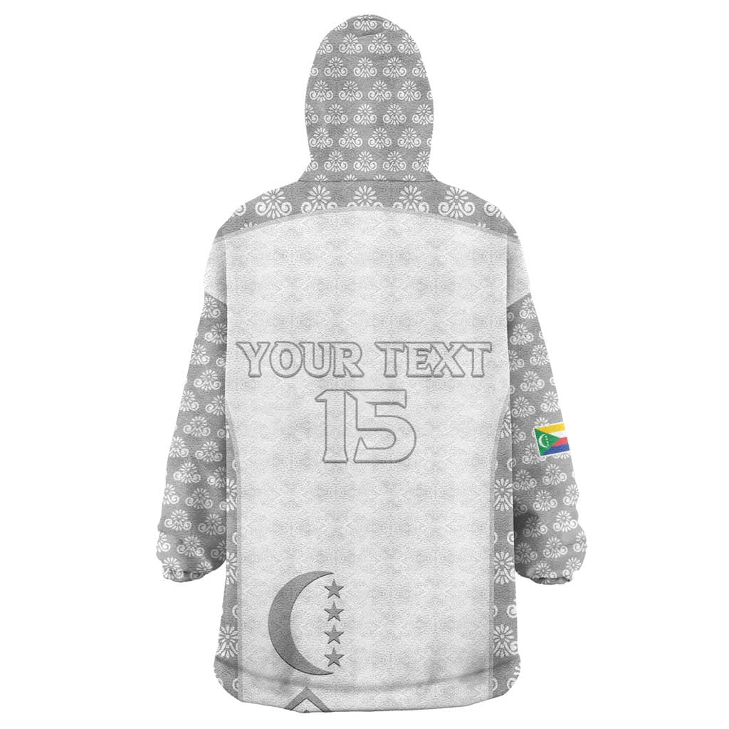 Custom Comoros Football Wearable Blanket Hoodie Go Champions White Les Coelacantes - African Pride