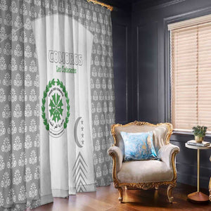 Comoros Football Window Curtain Go Champions White Les Coelacantes - African Pride