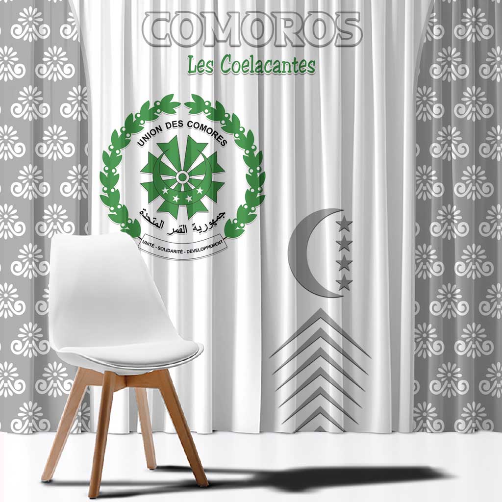 Comoros Football Window Curtain Go Champions White Les Coelacantes - African Pride