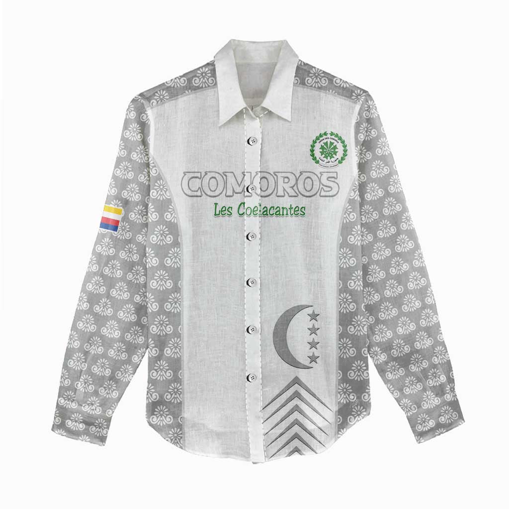 Custom Comoros Football Women Casual Shirt Go Champions White Les Coelacantes - African Pride