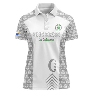 Custom Comoros Football Women Polo Shirt Go Champions White Les Coelacantes - African Pride