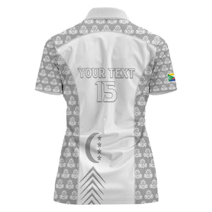 Custom Comoros Football Women Polo Shirt Go Champions White Les Coelacantes - African Pride