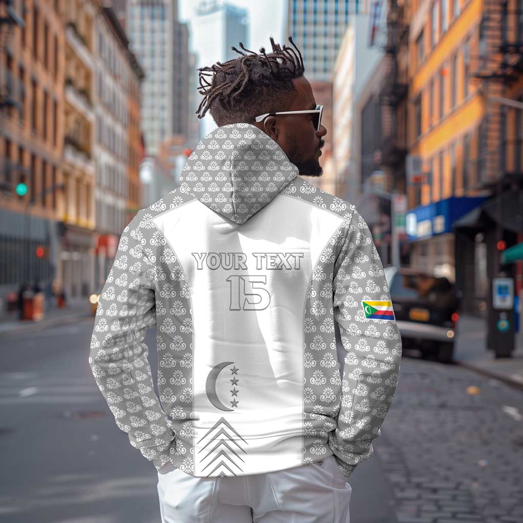 Custom Comoros Football Zip Hoodie Go Champions White Les Coelacantes - African Pride