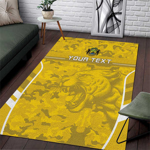 Custom Gabon Football Area Rug Go Les Pantheres