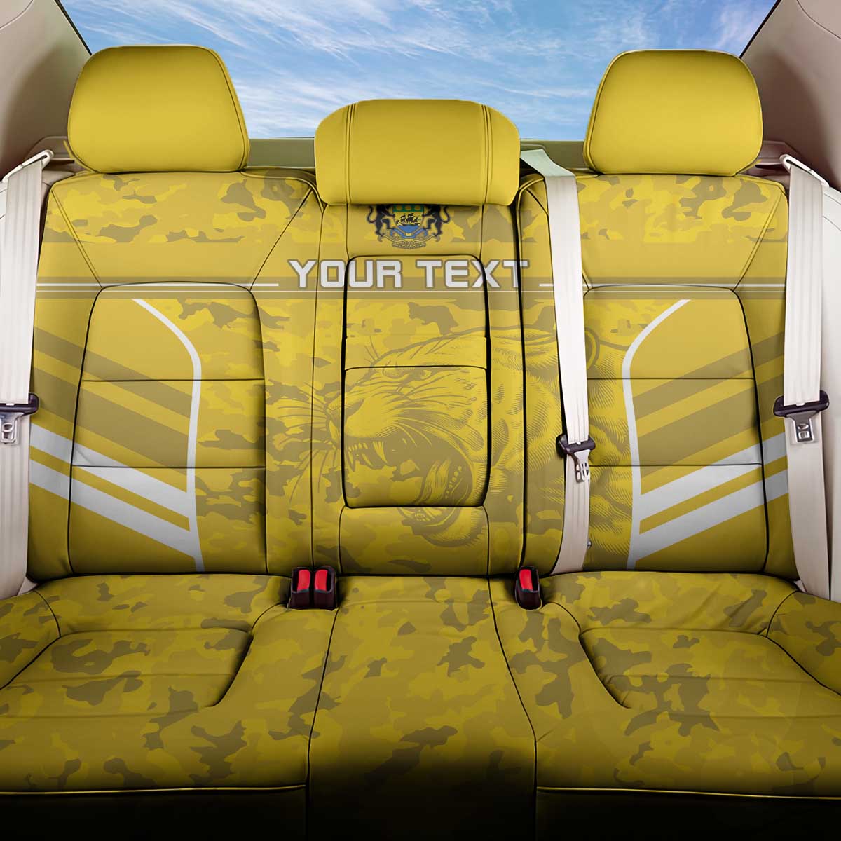 Custom Gabon Football Back Car Seat Cover Go Les Pantheres