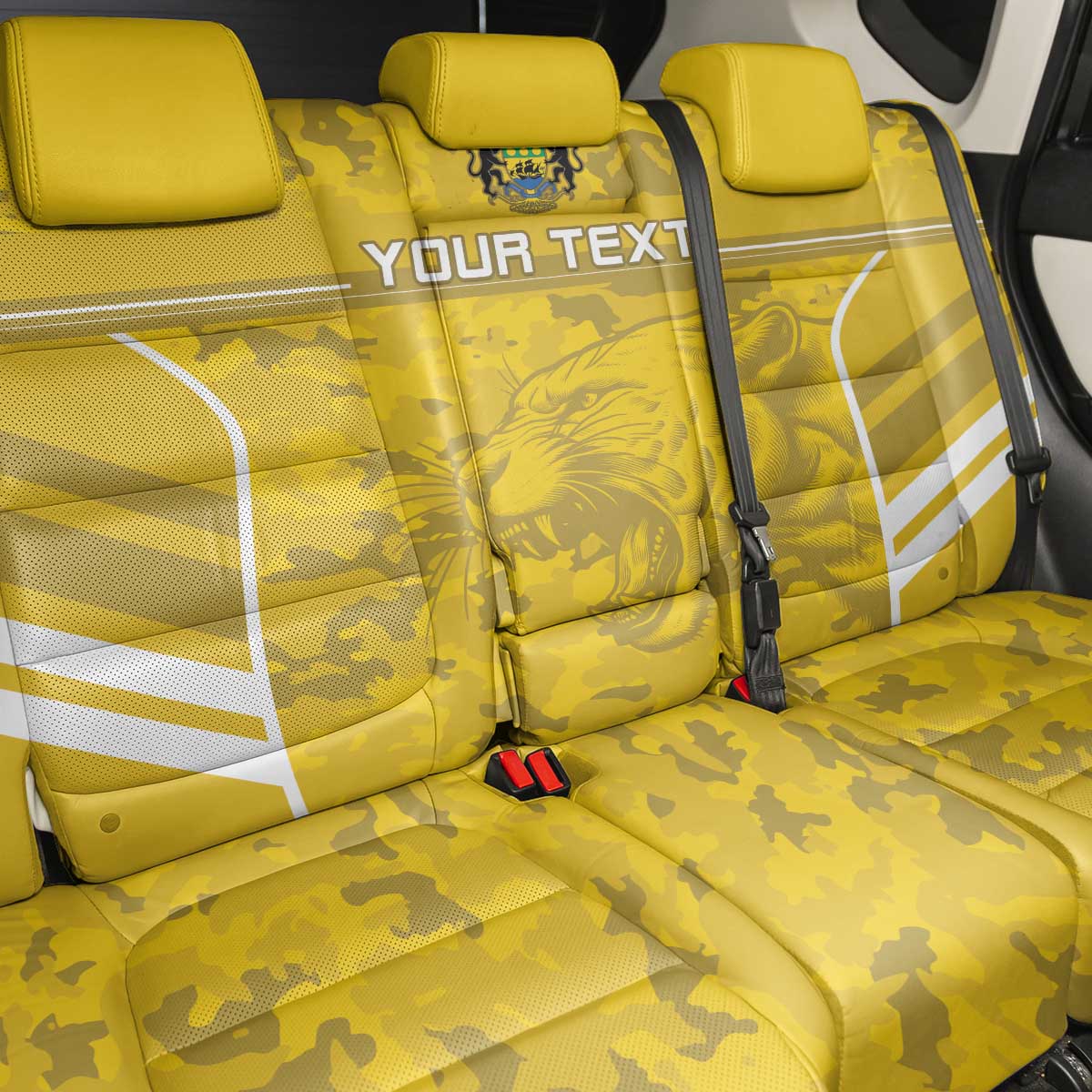Custom Gabon Football Back Car Seat Cover Go Les Pantheres