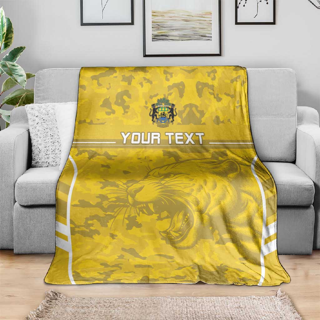 Custom Gabon Football Blanket Go Les Pantheres