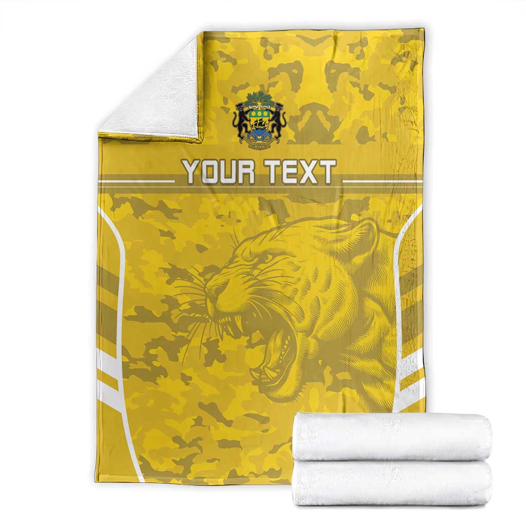 Custom Gabon Football Blanket Go Les Pantheres